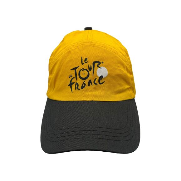 Le Tour de France Hat Cap Adjustable Strapback Black & Yellow 100% Cotton - Picture 1 of 3